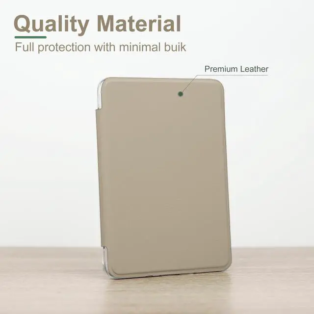 Alt view image 5 of 6 - Case for 7" Kindle Paperwhite 12th Gen 2024 & Kindle Colorsoft Signature Edition, Clear Back Shell with PU Leather Cover, Auto Sleep/Wake, Oat Coffee