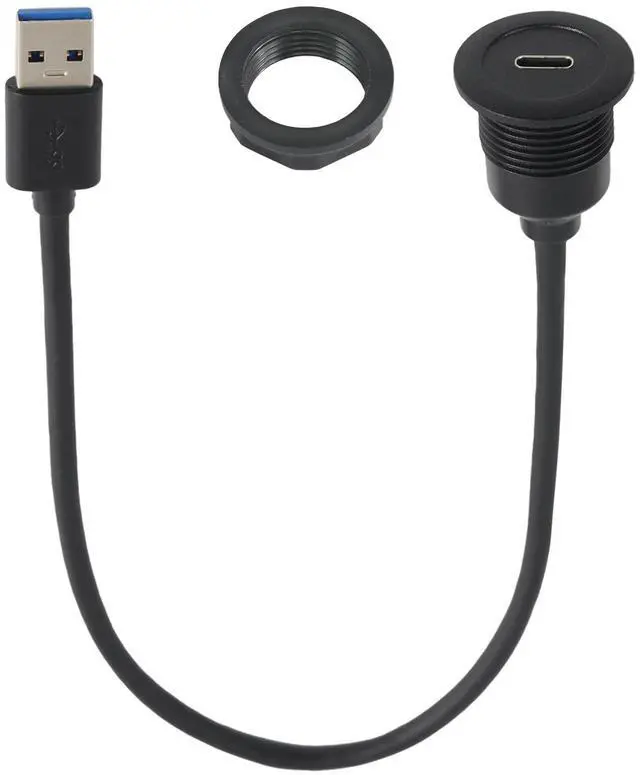 Main image of USB3.0 Male to USB-C Female Converter Adapter, USB-A to Type C Extension Cable Support Data Transfering and Charging for Car Dashboard Desktop(12 Inch)