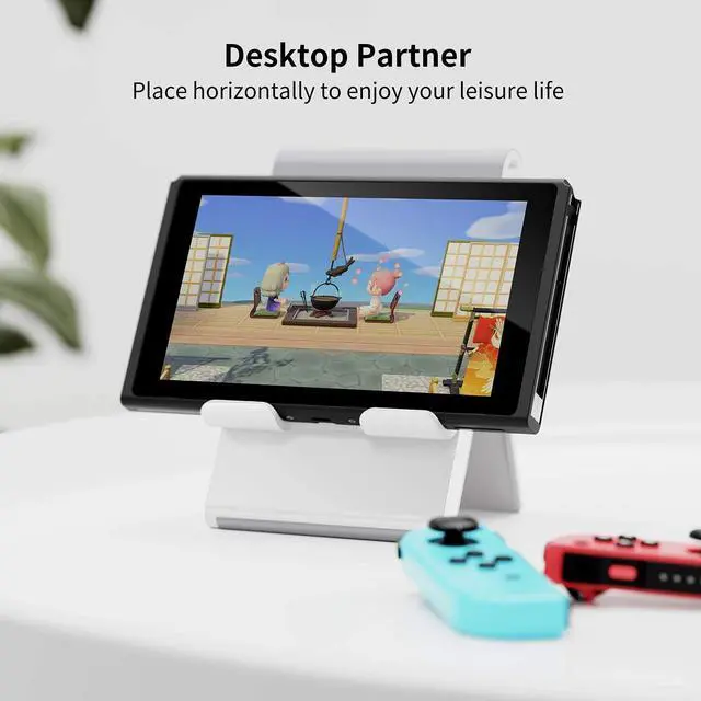 Alt view image 2 of 7 - Adjustable Tablet Stand Holder Portable Foldable Desktop Stand Dock Compatible for iPad, iPhone, Nintendo Switch, Samsung Galaxy and Kindle Fire Tablets Gray