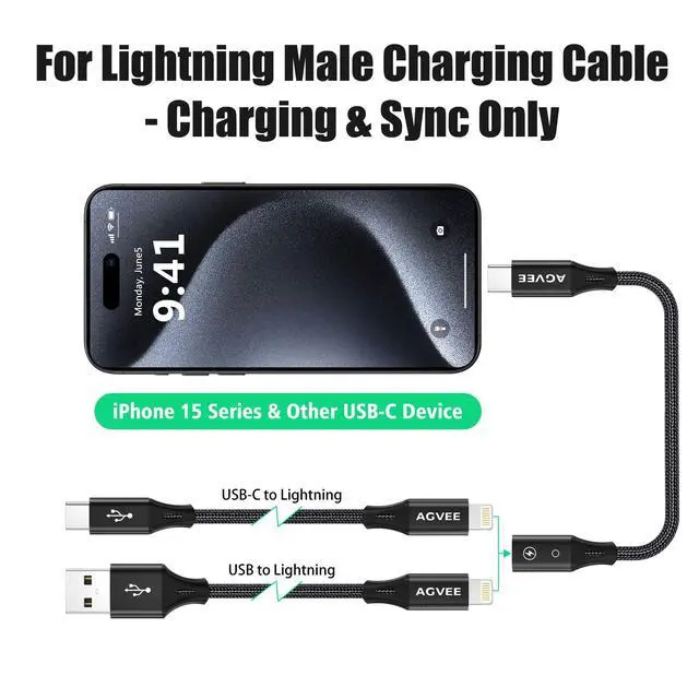 Alt view image 2 of 7 - 2 Pack 4 inch Lightning Female to USB C Male PD Adapter, 27W Fast Charger Charging Comverter for iPhone 15 16 Plus Pro Max Carplay, Samsung S25 S24 S23 S22, Not for Audio, Black