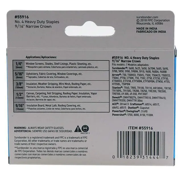 Alt view image 3 of 3 - 55916 Heavy Duty 9/16-Inch Length Staples, Arrow T50 Type, 1250 Count