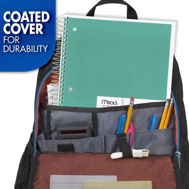Alt view image 5 of 7 - Spiral Notebook, 5 Subject, College Ruled Paper, 180 Sheets, 10-1/2" x 8", Color Selected For You, 1 Count (05682)