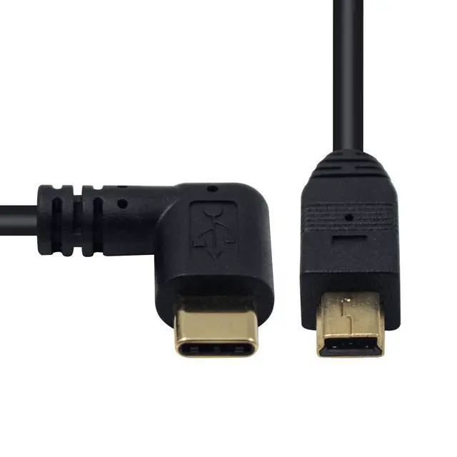 Alt view image 3 of 6 - Mini USB to USB C Cable, Right Angled USB C to Mini USB Male to Male Converter Cable Cord for Digital Camera and More 9.5inch/25cm