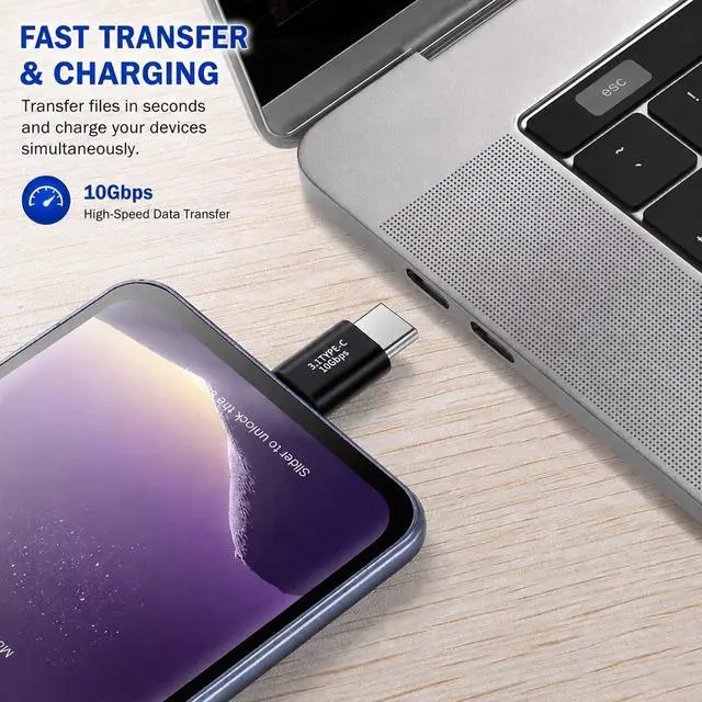 Alt view image 7 of 7 - 4 Pack USB-C to USB-C Adapter Combo, 10Gbps Type C Male to Male & Female Coupler, Supports 100W Fast Charge, 4K Display, Universal Compatibility for MacBook, iPad, iPhone, and Laptops