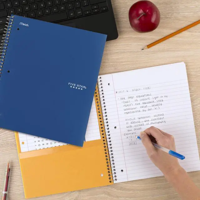 Alt view image 7 of 7 - Spiral Notebook + Study App, 2 Pack, 1 Subject, College Ruled Paper, 100 Sheets, 8-1/2" x 11", Pacific Blue, Fire Red (38452)