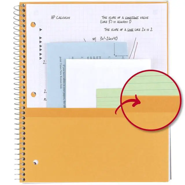 Alt view image 4 of 7 - Spiral Notebook + Study App, 2 Pack, 1 Subject, College Ruled Paper, 100 Sheets, 8-1/2" x 11", Pacific Blue, Fire Red (38452)