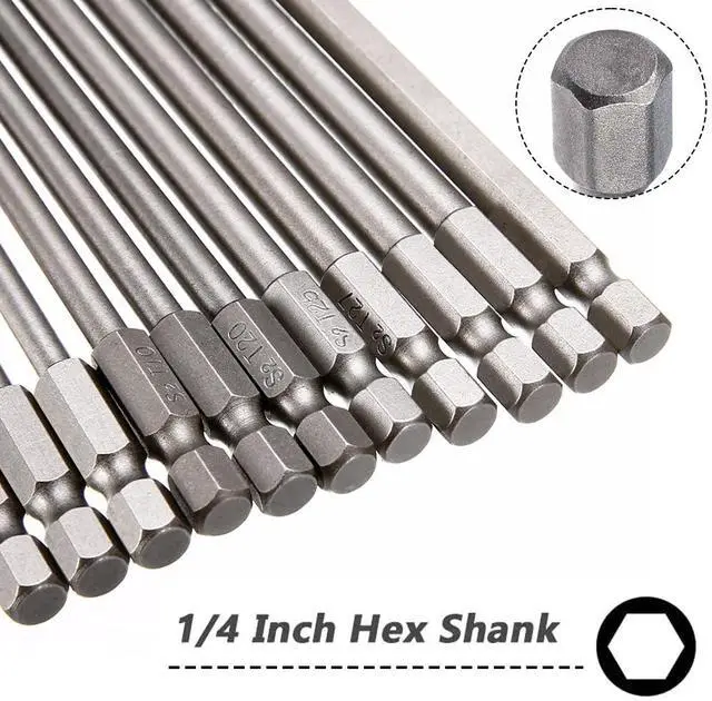 Alt view image 3 of 7 - 11pcs 200mm Extra Long Torx Screwdriver Bit Set, Magnetic Head S2 Steel Star Screw Driver Drill Bits 1/4" Hex Shank Tamper Proof Security Bit Set (T6-T40)