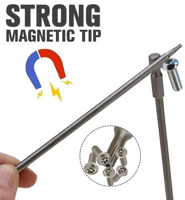Alt view image 5 of 7 - 11pcs 200mm Extra Long Torx Screwdriver Bit Set, Magnetic Head S2 Steel Star Screw Driver Drill Bits 1/4" Hex Shank Tamper Proof Security Bit Set (T6-T40)
