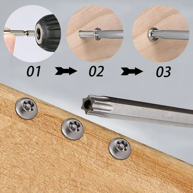 Alt view image 6 of 7 - 11pcs 200mm Extra Long Torx Screwdriver Bit Set, Magnetic Head S2 Steel Star Screw Driver Drill Bits 1/4" Hex Shank Tamper Proof Security Bit Set (T6-T40)