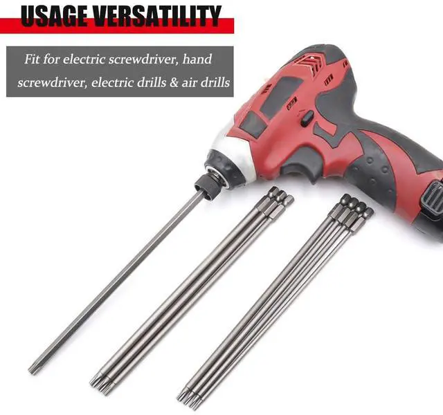 Alt view image 7 of 7 - 11pcs 200mm Extra Long Torx Screwdriver Bit Set, Magnetic Head S2 Steel Star Screw Driver Drill Bits 1/4" Hex Shank Tamper Proof Security Bit Set (T6-T40)