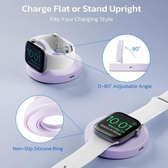 Alt view image 4 of 7 - Magnetic Charger Adapter for Apple Watch,Foldable Wireless iWatch Charging Dock with USB C & iPhone Power Port,Portable Type C Charging Cable for iWatch Series 11 10 9 8,Ultra 3,SE,38/40/42mm