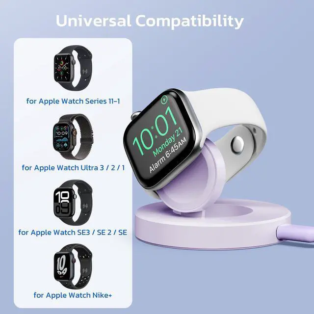 Alt view image 7 of 7 - Magnetic Charger Adapter for Apple Watch,Foldable Wireless iWatch Charging Dock with USB C & iPhone Power Port,Portable Type C Charging Cable for iWatch Series 11 10 9 8,Ultra 3,SE,38/40/42mm