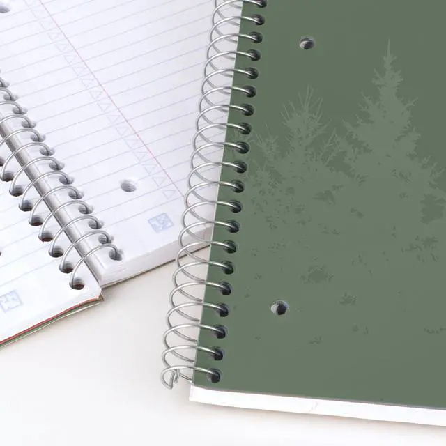 Alt view image 4 of 7 - Spiral Notebook + Study App, 4 Pack, 1 Subject, Recycled College Ruled Paper, 8-1/2" x 11", 100 Sheets, Fights Ink Bleed, Includes 3 Colors + 1 Randomly Selected Color (820046-ECM24)