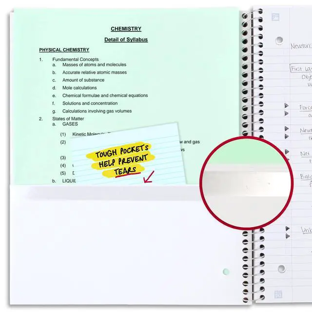Alt view image 5 of 7 - Spiral Notebook + Study App, 4 Pack, 1 Subject, Recycled College Ruled Paper, 8-1/2" x 11", 100 Sheets, Fights Ink Bleed, Includes 3 Colors + 1 Randomly Selected Color (820046-ECM24)