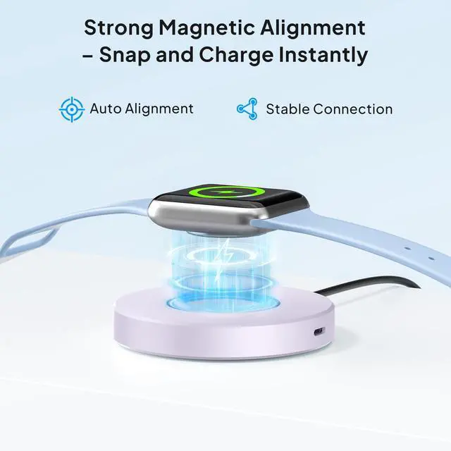 Alt view image 5 of 7 - for Apple Watch Ultra 3 Charger,5W Foldable Magnetic Charging Dock with USBC & Lightning Power Port,Portable Type C Wireless Charging Stand for iWatch Series 11 10 9 8 7 6 5 4,Ultra SE 3 2 1