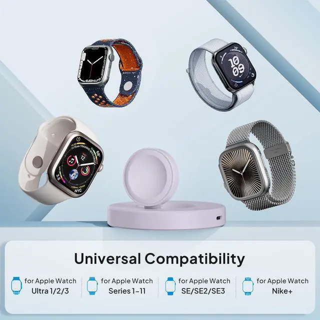 Alt view image 7 of 7 - for Apple Watch Ultra 3 Charger,5W Foldable Magnetic Charging Dock with USBC & Lightning Power Port,Portable Type C Wireless Charging Stand for iWatch Series 11 10 9 8 7 6 5 4,Ultra SE 3 2 1