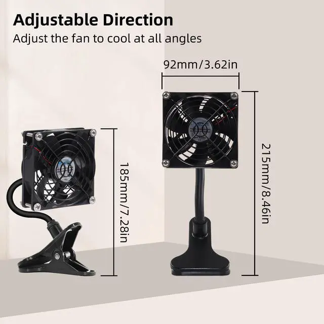 Alt view image 4 of 6 - 3.62" USB Clip on Fan Gentle Breeze Quiet Small Multi-Purpose Clip Fan with Strong Clamp for Desktop Tent Seedlings Router Electronic Equipment