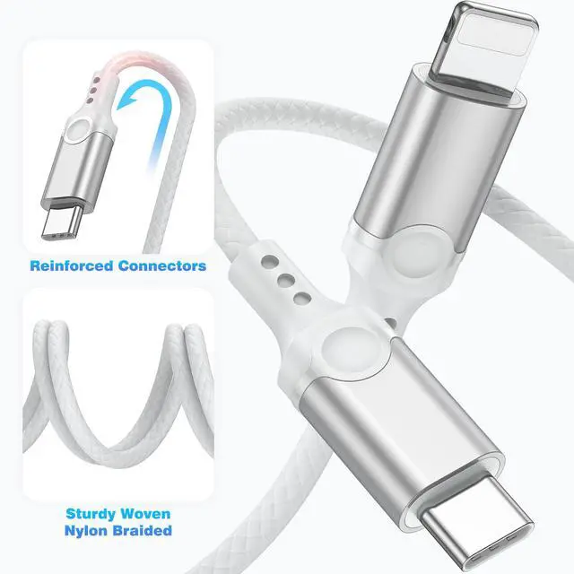 Alt view image 5 of 7 - for Lightning to USB C Camera Adapter Cable MFi-Certified for iPhone 14 13 12 11 XR Import Photos Videos USB Type-C DSLR Camera OTG Cable for Nikon Z6 Z62/Canon R3 R5/Sony A1 A5R Braided Cord 3.3ft