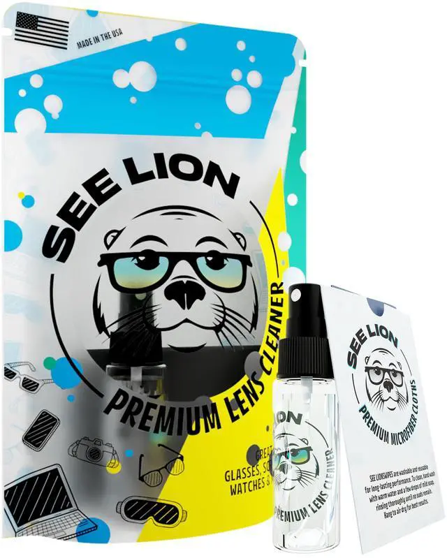 Main image of See Lion Premium Lens Cleaner Kit | Safe for Glasses, Camera Lenses, Screens, and Optics - Streak-Free Formula with Microfiber Cloth | 30ml / 1oz Travel Size