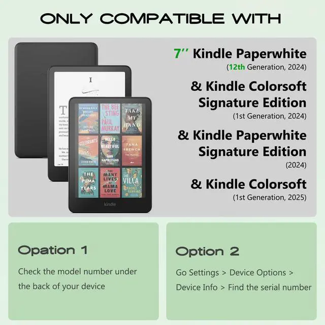 Alt view image 2 of 7 - Case for 7'' Kindle Paperwhite 12th Generation and Kindle Colorsoft Signature Edition 2024 Released - Lightweight Durable Premium PU Leather All New Cover with Hand Strap, Auto Wake/Sleep