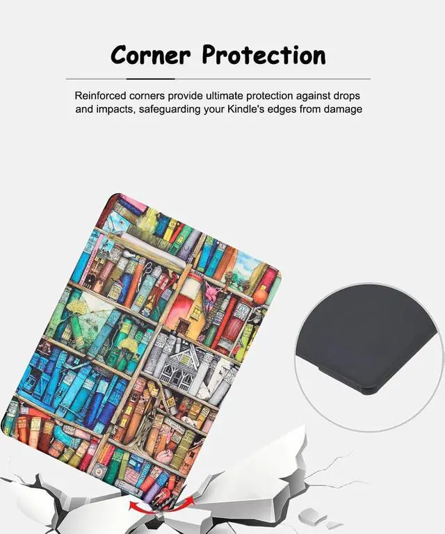Alt view image 7 of 7 - Case for 7'' Kindle Paperwhite 12th Generation and Kindle Colorsoft Signature Edition 2024 Released - Lightweight Durable Premium PU Leather All New Cover with Hand Strap, Auto Wake/Sleep