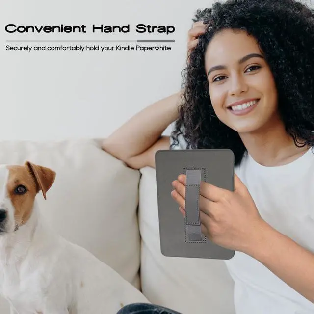 Alt view image 3 of 7 - Case for 7'' Kindle Paperwhite 12th Generation and Kindle Colorsoft Signature Edition 2024 Released - Lightweight Durable Premium PU Leather All New Cover with Hand Strap, Auto Wake/Sleep