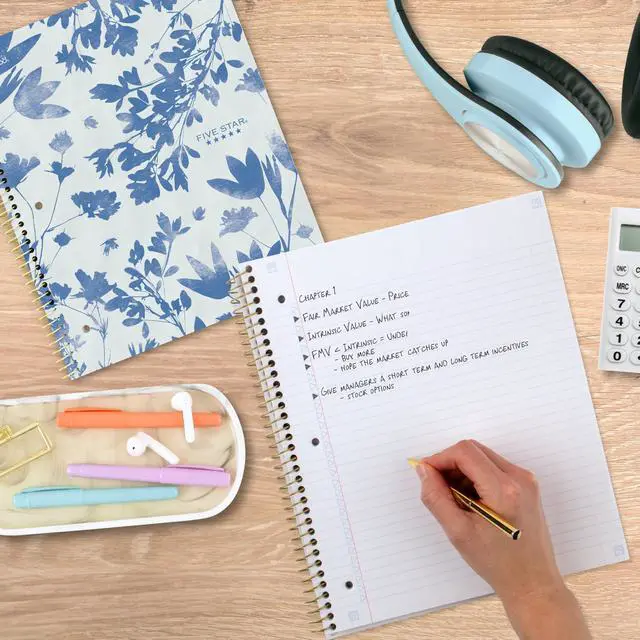 Alt view image 3 of 7 - Spiral Notebook + Study App, 1 Subject, College Ruled Paper, 8-1/2" x 11", 80 Sheets, Styles, 4 Pack (850222F)