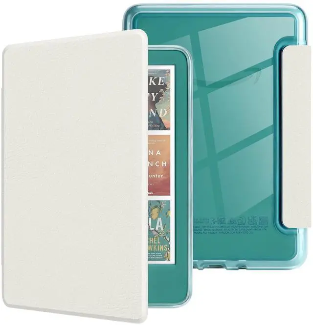 Main image of Case for 7" Kindle Paperwhite(12th Generation-2024 Released), Fits Kindle Colorsoft Paperwhite Signature Edition, Lightweight PU Leather and PC Clear Acrylic Back Cover, Auto Sleep/Wake, White