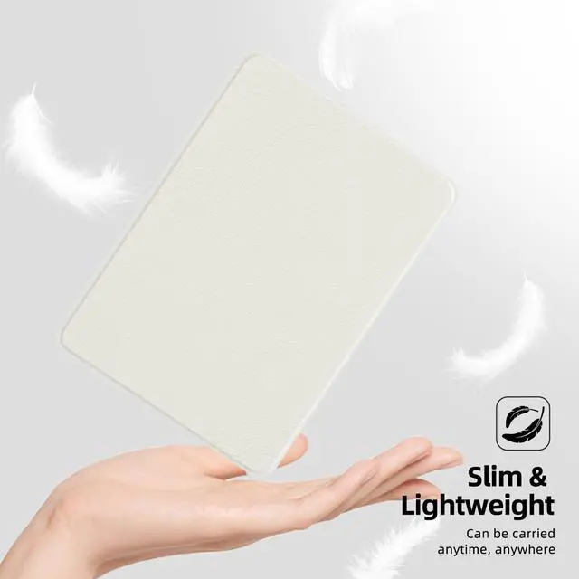 Alt view image 7 of 7 - Case for 7" Kindle Paperwhite(12th Generation-2024 Released), Fits Kindle Colorsoft Paperwhite Signature Edition, Lightweight PU Leather and PC Clear Acrylic Back Cover, Auto Sleep/Wake, White