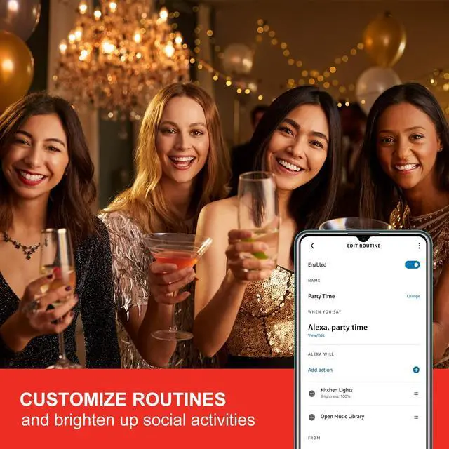 Alt view image 7 of 7 - Smart Light Bulbs, Smart Candelabra LED Bulb, Dimmable Chandelier Light Bulbs, 5W (40W Equivalent) 450LM, Smart Bulbs that Work with Alexa Google, Only 2.4GHz WiFi, No Hub Required, 4 Pack