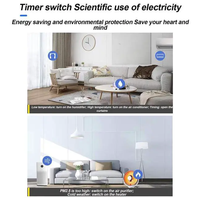 Alt view image 5 of 7 - 10A Wireless Smart Switch, Wi-Fi Light Switch Compatible with Alexa & Google Home & SmartThings, FCC Certified, No Hub Required Support DIY Module(2 Pack)