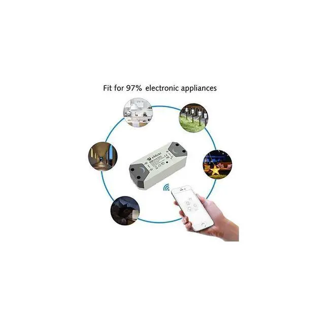 Alt view image 4 of 7 - Smart WiFi Light Switch Wireless Relay Switch Module Remote Control Home Automation Timers Compatible with Alexa Echo Google Home iPhone Android App