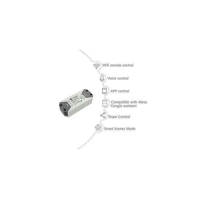 Alt view image 6 of 7 - Smart WiFi Light Switch Wireless Relay Switch Module Remote Control Home Automation Timers Compatible with Alexa Echo Google Home iPhone Android App