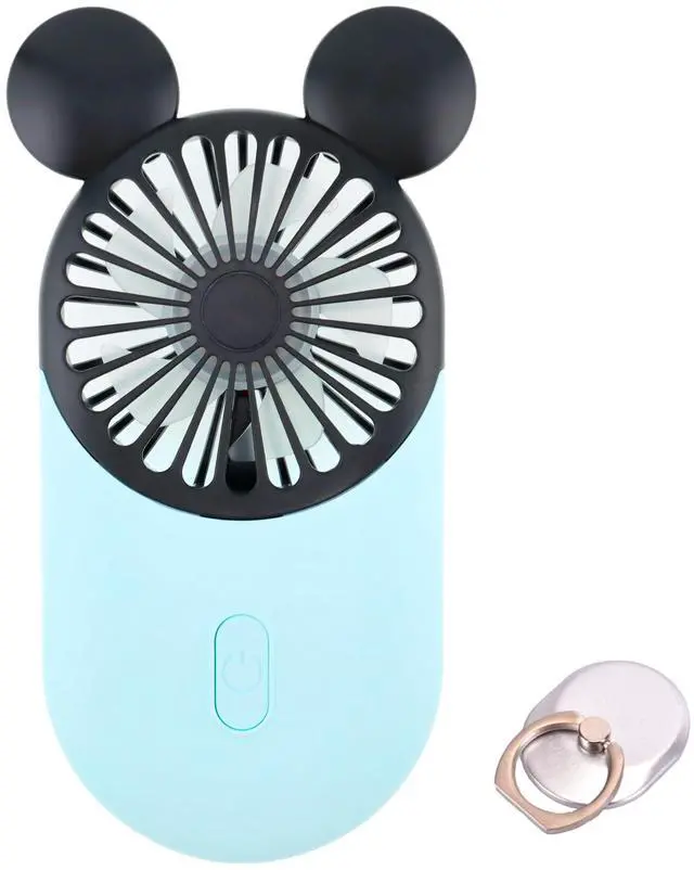 Main image of Cute Handheld Mini USB Fan, Rechargeable Portable Fan, 3 Adjustable Speeds and Wearable Accessories, Pocket Size for Indoor Or Outdoor Activities (Blue)