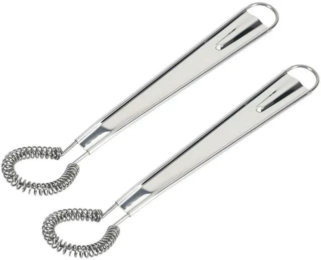 Main image of 2 Pieces Egg Beater, Stainless Steel Mini Egg Whisk, Spring Coil Whisk, Handheld Milk Frother Foamer Sauce Stirrer Blender Coffee Mixer