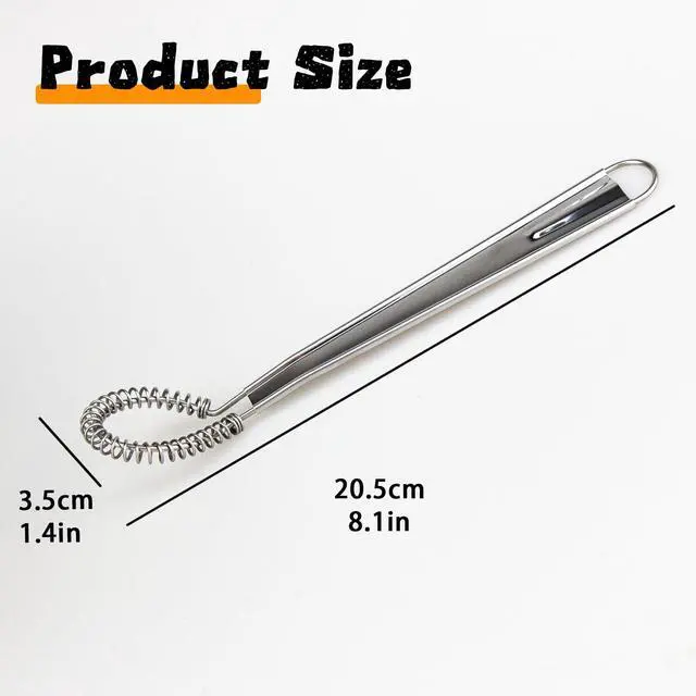 Alt view image 4 of 5 - 2 Pieces Egg Beater, Stainless Steel Mini Egg Whisk, Spring Coil Whisk, Handheld Milk Frother Foamer Sauce Stirrer Blender Coffee Mixer