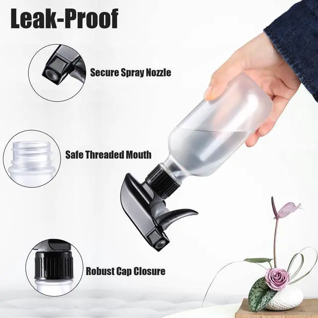 Alt view image 4 of 6 - Spray Bottles 2 Pack 10 oz Refillable Plastic Squirt Bottle for Liquid
