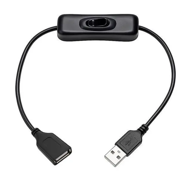 Alt view image 2 of 4 - 5pcs USB Cable with Switch, Male to Female Extension Cord Inline Rocker On/Off Switch for Driving Recorder, LED Desk Lamp, USB Fan, LED Strip