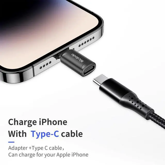 Alt view image 4 of 7 - USB C to Lightning Adapter 2 Pack,Type C Female to Lightning Male Adapter Cable,Supports Fast Charging Data Transfer for iPhone 14/13/12/11/8 X XR/XS/SE/7/Pro/Plus/Pro Max/ipad/iPod/AirPods