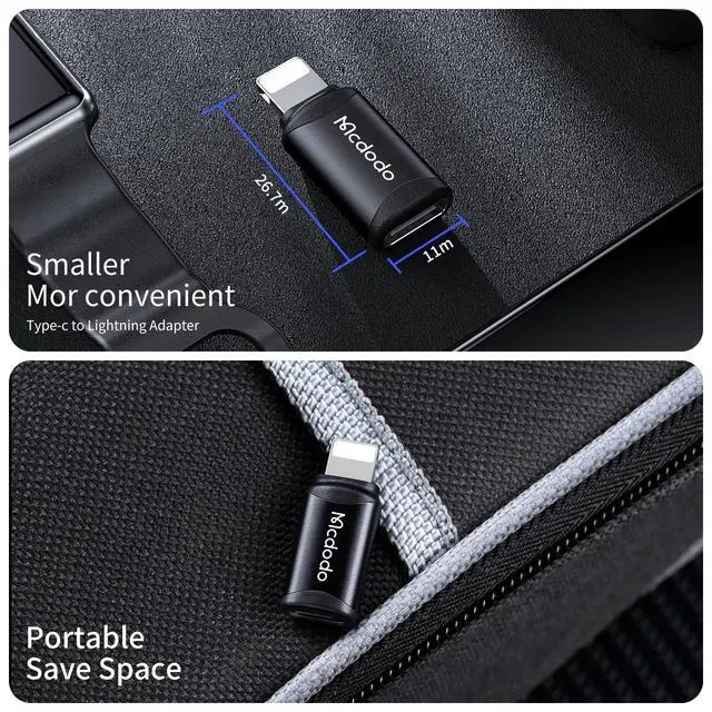 Alt view image 6 of 7 - USB C to Lightning Adapter 2 Pack,Type C Female to Lightning Male Adapter Cable,Supports Fast Charging Data Transfer for iPhone 14/13/12/11/8 X XR/XS/SE/7/Pro/Plus/Pro Max/ipad/iPod/AirPods