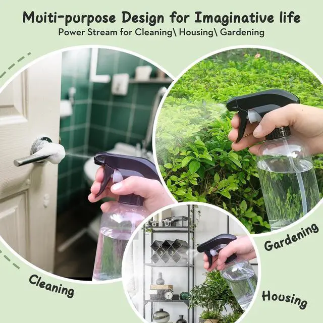 Alt view image 6 of 7 - Spray Bottle Empty Spray Bottles PET -10 oz/300 ml Plastic Water Sprayer bottles Refillable Containers Fine Mist Small Spray Bottles for HairCleaning Solutions, Cooking