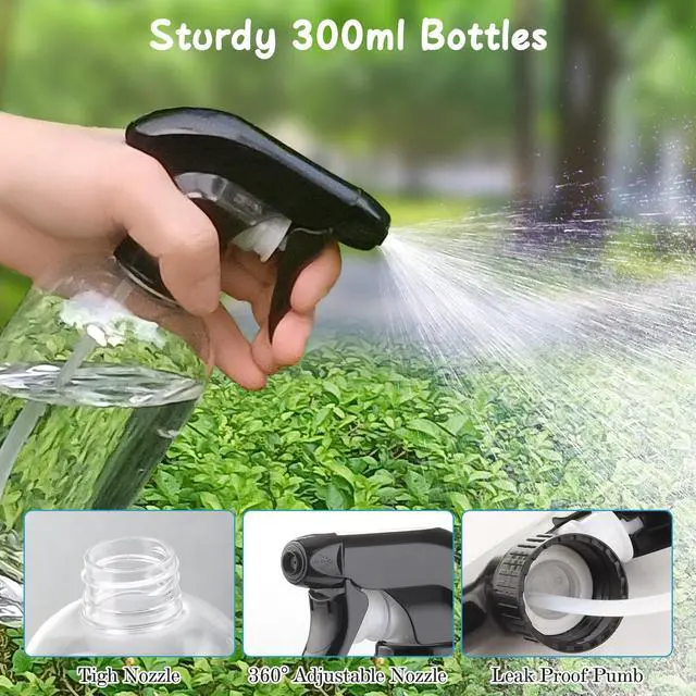 Alt view image 5 of 7 - Spray Bottle Empty Spray Bottles PET -10 oz/300 ml Plastic Water Sprayer bottles Refillable Containers Fine Mist Small Spray Bottles for HairCleaning Solutions, Cooking