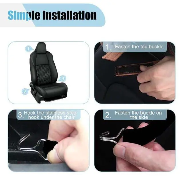 Alt view image 3 of 6 - Felt Car Seat Back Organizer, Kick Mats Car Back Seat Protector for Kids, 6-Pocket Storage for Tissue, Box, Pen, Toy, Automobile Road Trip Accessories for SUV, RV, Truck (Brown)