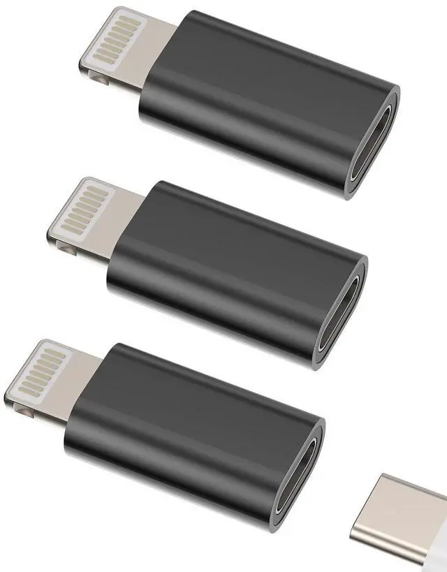 Main image of USB C Female to Lightning Male Adapter (3 Pack)Type C Charger Cable Port Converter for Apple for iPhone 14 13 12 11 Pro Max Mini Xs SE 6 7 X Xr 8 Plus for iPad Air Thunderbolt Charging Cord Connector
