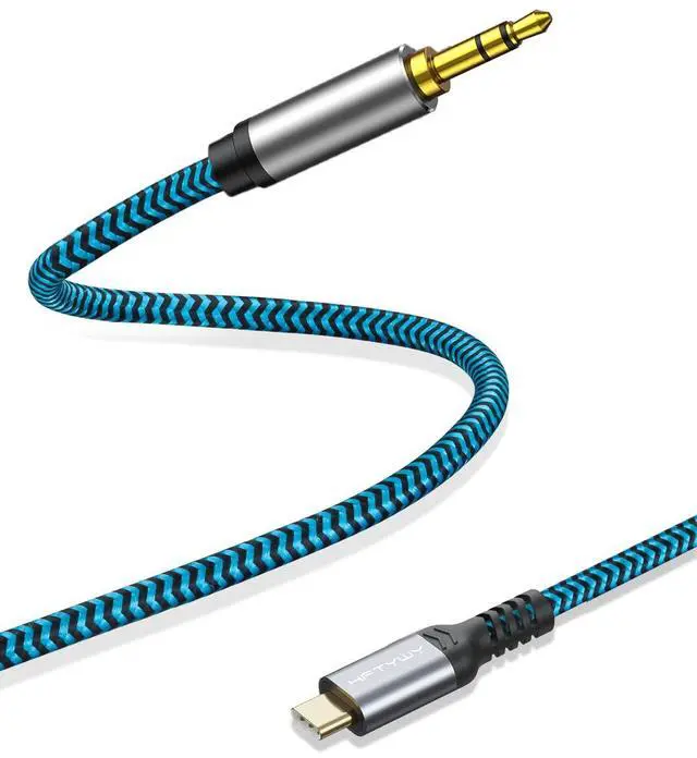 Main image of Aux to USB C Cable, 4ft Nylon Braided Type C to 3.5mm Audio Cord for Car Stereo, Headphone Jack Adapter with DAC Chip, Compatible with iPhone 16 15 Pro Max, Galaxy S24 S23 Ultra, Pixel