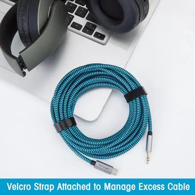 Alt view image 5 of 7 - Aux to USB C Cable, 4ft Nylon Braided Type C to 3.5mm Audio Cord for Car Stereo, Headphone Jack Adapter with DAC Chip, Compatible with iPhone 16 15 Pro Max, Galaxy S24 S23 Ultra, Pixel