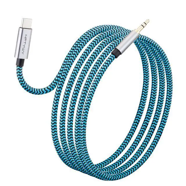 Alt view image 7 of 7 - Aux to USB C Cable, 4ft Nylon Braided Type C to 3.5mm Audio Cord for Car Stereo, Headphone Jack Adapter with DAC Chip, Compatible with iPhone 16 15 Pro Max, Galaxy S24 S23 Ultra, Pixel