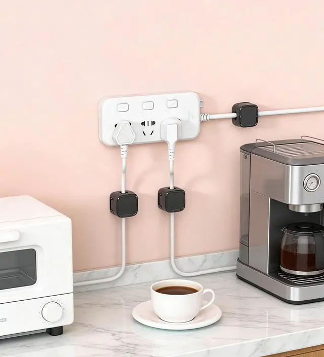 Alt view image 6 of 7 - 8 Pack Magnetic Cord Organizer, Easy Secure Adhesive Black Cable Management,Wire Holder Keeper Organizer Management,Hide or Organize Phone USB Charger Cable for Home,Office,Car,Desk,Nightstand.