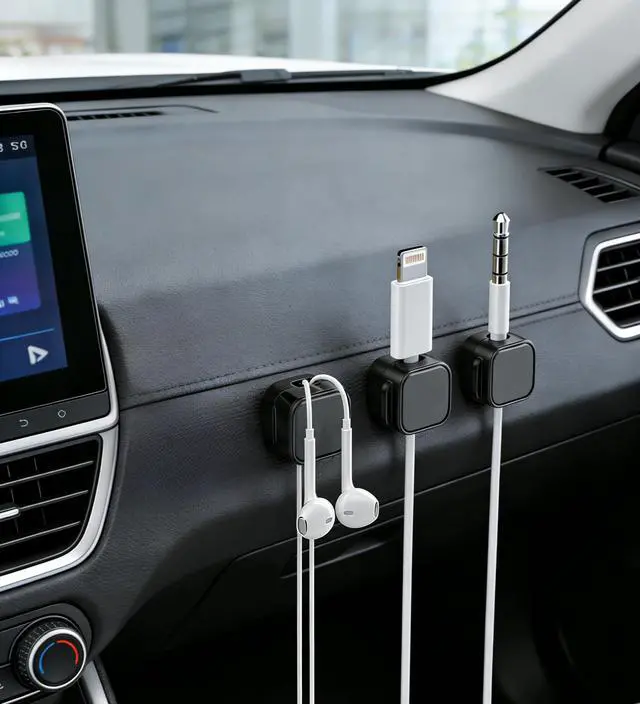 Alt view image 7 of 7 - 8 Pack Magnetic Cord Organizer, Easy Secure Adhesive Black Cable Management,Wire Holder Keeper Organizer Management,Hide or Organize Phone USB Charger Cable for Home,Office,Car,Desk,Nightstand.