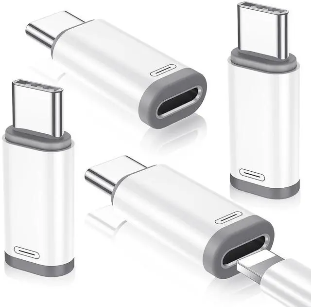 Main image of 4 Pack Lightning to USB C Adapter for iPhone 15/16/17 Pro/17 Pro Max,for iPhone 17/16 Charger,17/16 Accessories,Fast Charging & Data Transfer,USB C Charger Connector Cable,Not for OTG-White
